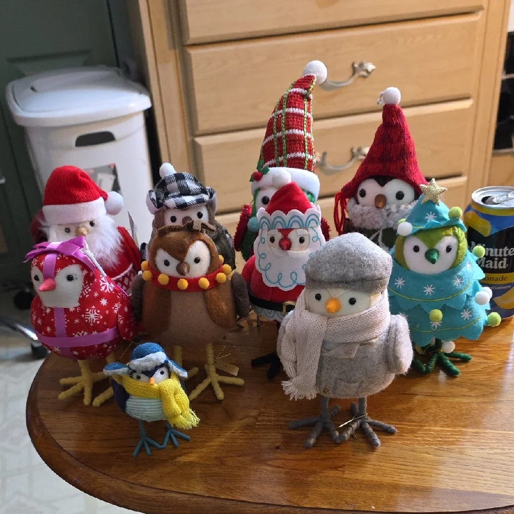 Target Holiday Owl Decor Set - Red, Green, Blue, Gray